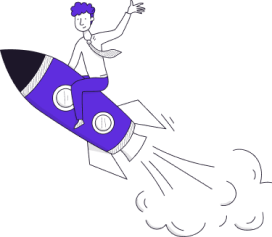 Man flying on rocket