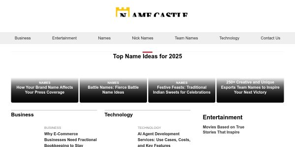 Link Placement On Namescastle.com