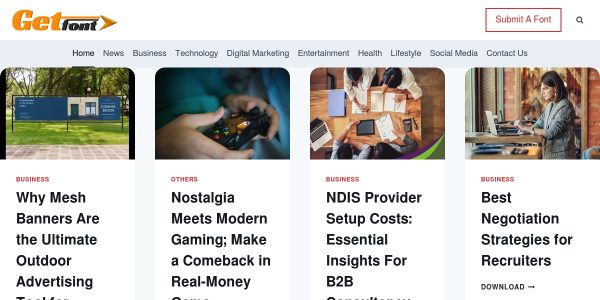Link Placement On Getfont.net