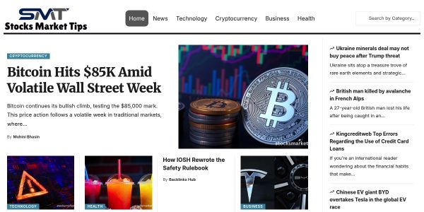 Link Placement On Stocksmarkettips.com