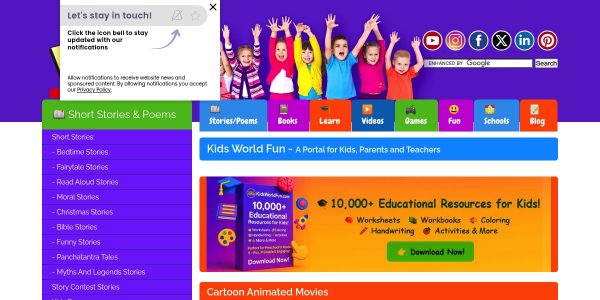 Link Placement On Kidsworldfun.com