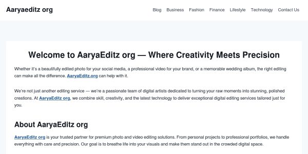 Link Placement On Aaryaeditzorg.com