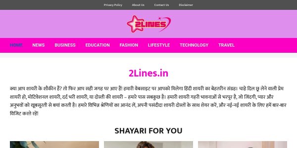 Link Placement On 2lines.in