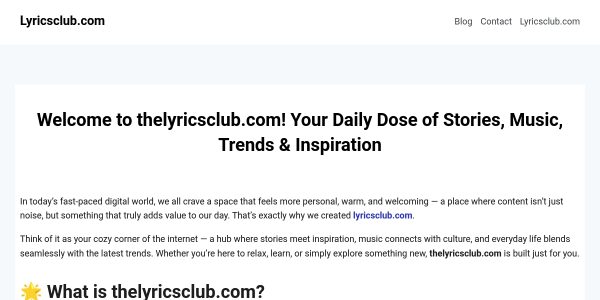 Link Placement On Thelyricsclub.com
