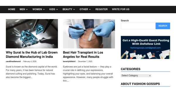 Link Placement On Fashiongossips.com