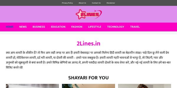 Link Placement On 2lines.in