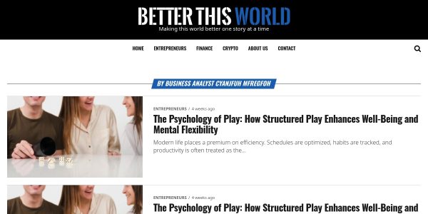 Link placement on Betterthisworld.com