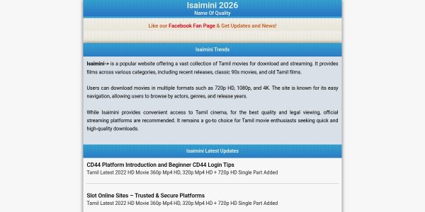 Link placement on Isaimini.com.in