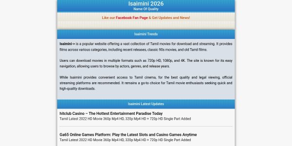 Link placement on Isaimini.com.in