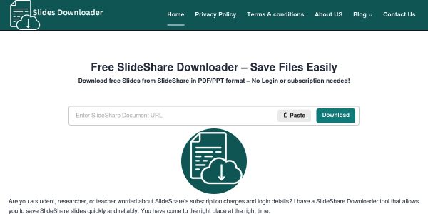 Link placement on Downloderslides.com