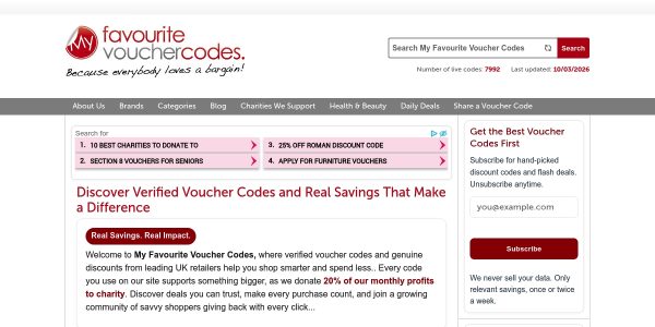 Link placement on Myfavouritevouchercodes.co.uk