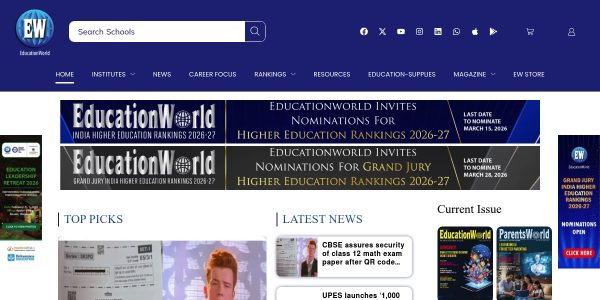 Link placement on Educationworld.in