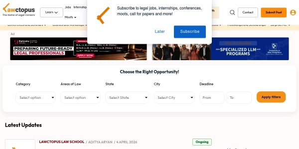Link placement on Lawctopus.com