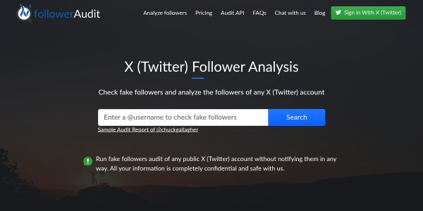 Link placement on Followeraudit.com
