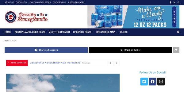 Link placement on Breweriesinpa.com