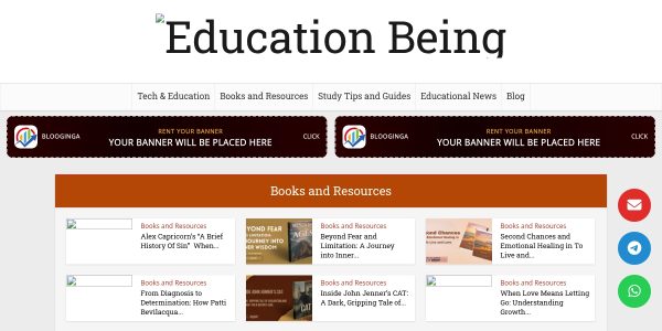 Link placement on Educationbeing.com