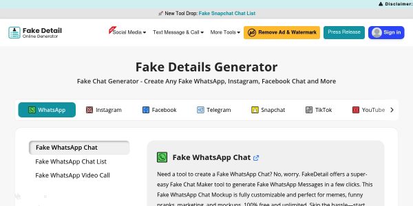 Link placement on Fakedetail.com