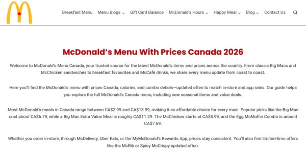 Guest posting on Themcdonaldsmenu.ca