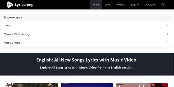 Link placement on Lyricsreep.com