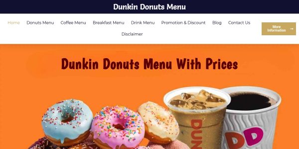 Link placement on Dunkindonutsmenu.us