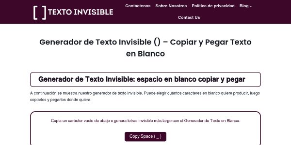 Link placement on Textoinvisble.com