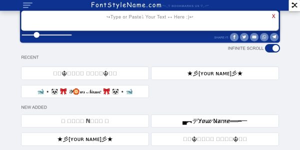 Link placement on Fontstylename.com