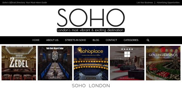 Link placement on Soho-london.co.uk