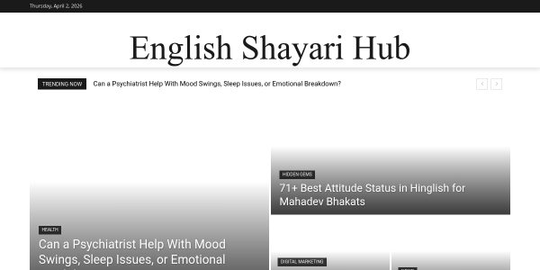 Link placement on Englishshayarihub.in