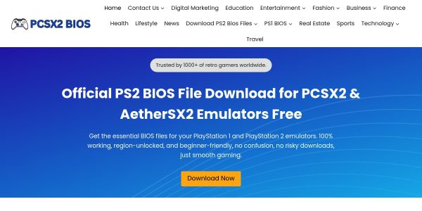 Link placement on Pcsx2bios.com