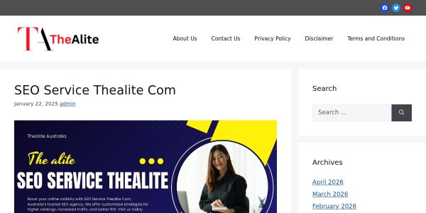Link placement on Thealite.com