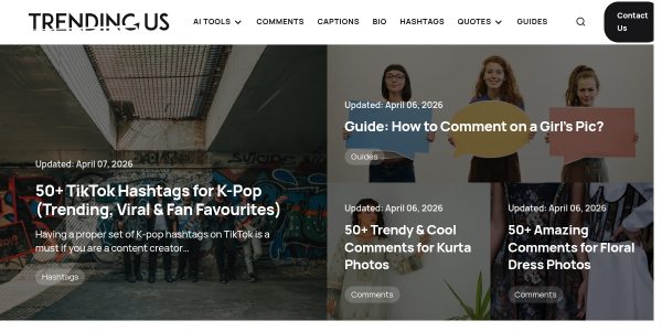 Link placement on Trendingus.com