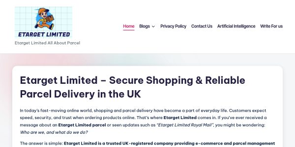 Link placement on Etargetlimited.co.uk