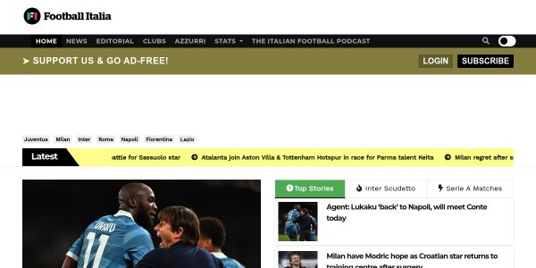 Link placement on Football-italia.net