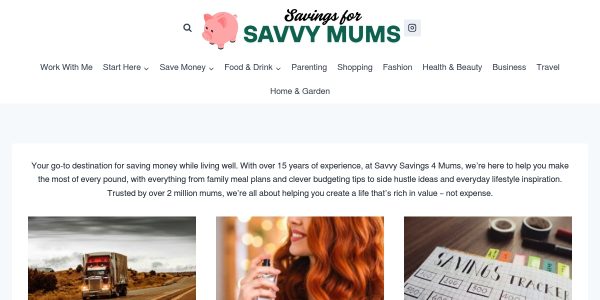 Link placement on Savings4savvymums.co.uk