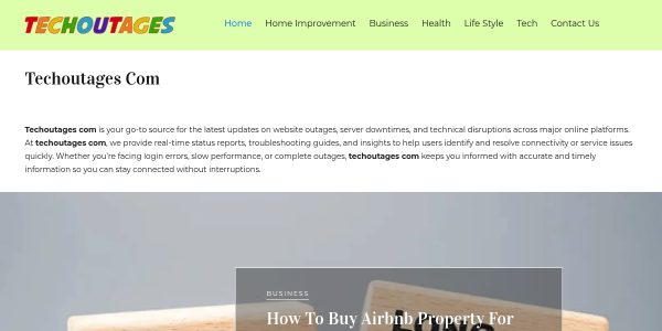 Link placement on Techoutages.org