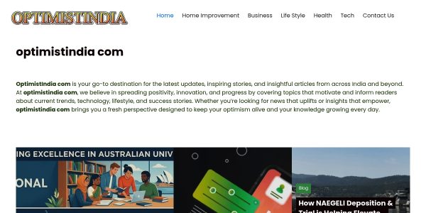 Link placement on Optimistindia.org
