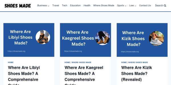 Link placement on Shoesmade.org