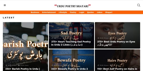 Link placement on Urdupoetryshayari.com