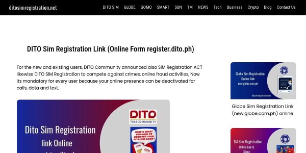 Guest posting on Ditosimregistration.net